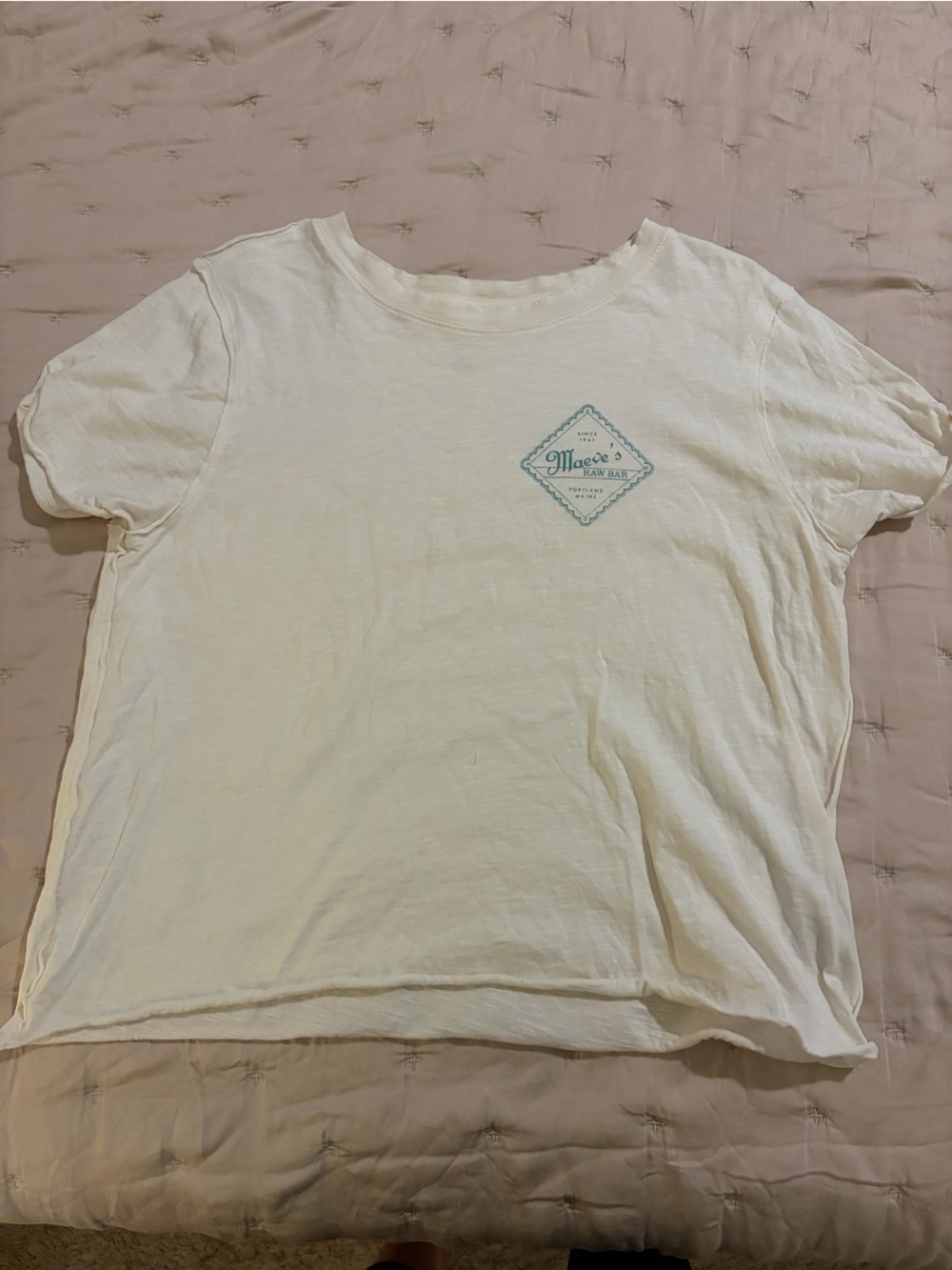 Maeve Boxy Cream Short-Sleeve Tee